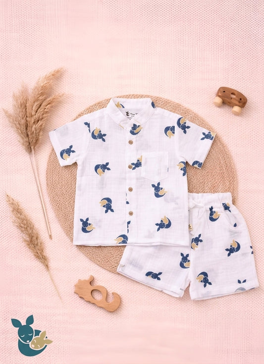 Timtots Bunny Muslin Half Sleeve Co-ords Set