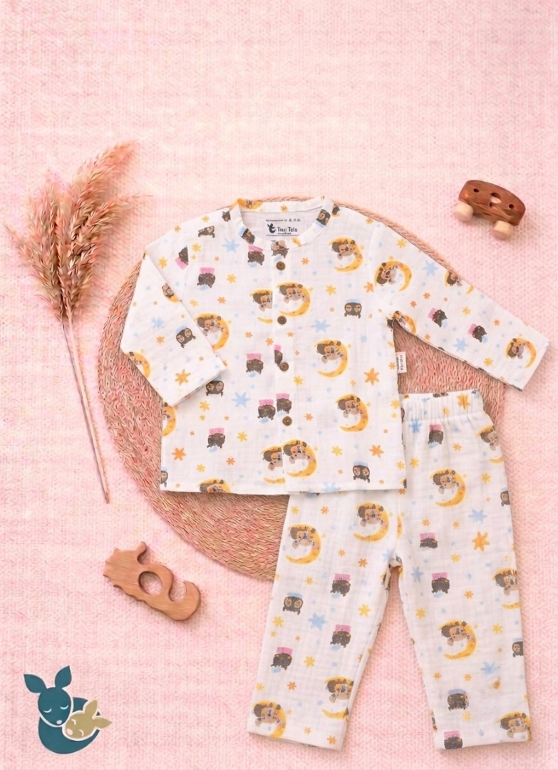 Bear & Moon Muslin Co-ord Set